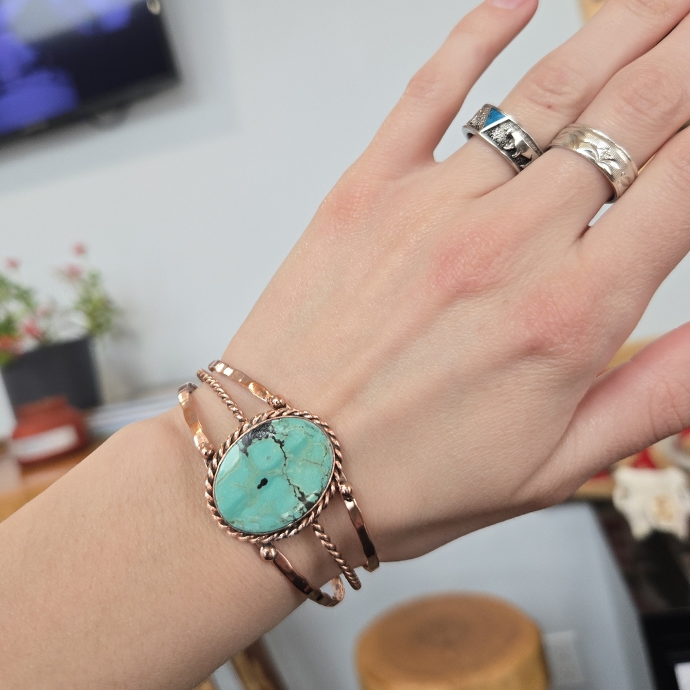Turquoise Copper Cuff Bracelet 433
